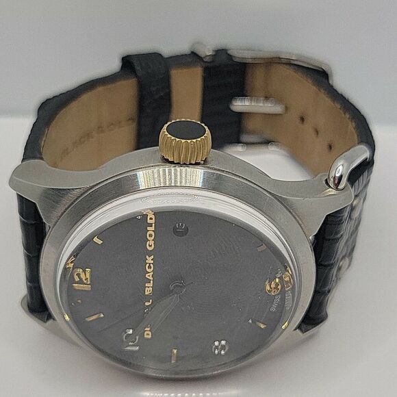 Diesel DBG0001 Men's Black Leather Analog Dial Quartz Genuine Wrist Watch AM923 - Picture 7 of 11